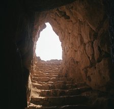 The steps leading to the cistern in Mycenae Artist: Unknown
