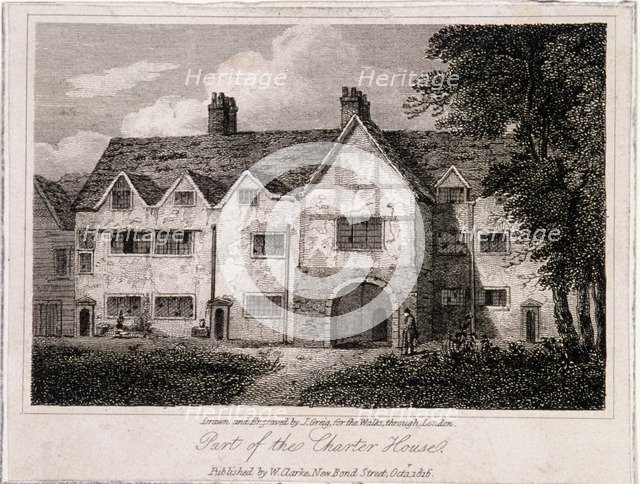 View of part of the Charterhouse, Finsbury, London, 1816. Artist: John Greig