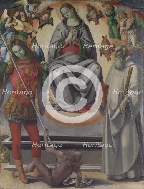 The Assumption of the Virgin with Saints Michael and Benedict, ca. 1493-96. Creator: Luca Signorelli.