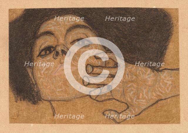 Head of a Woman, 1908. Creator: Egon Schiele.