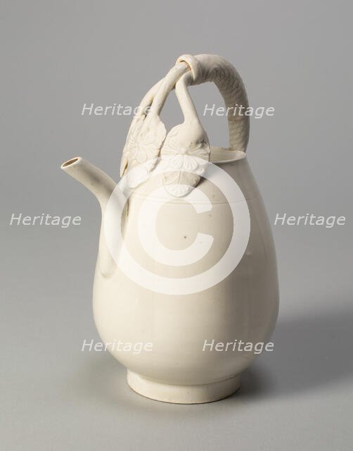 Melon-Shaped Ewer with Triple-Strand Handle, Liao dynasty (907-1124), 11th century. Creator: Unknown.