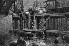 The last vestiges of Old Westminster Bridge, 1861. Creator: Mason Jackson.