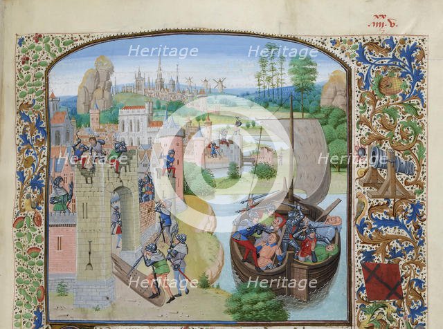 Massacre of Ghent traders at Audenarde 1380, ca 1470-1475. Creator: Liédet, Loyset (1420-1479).