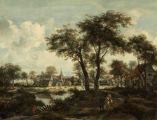 Village near a Pool, c. 1670. Creator: Meindert Hobbema.