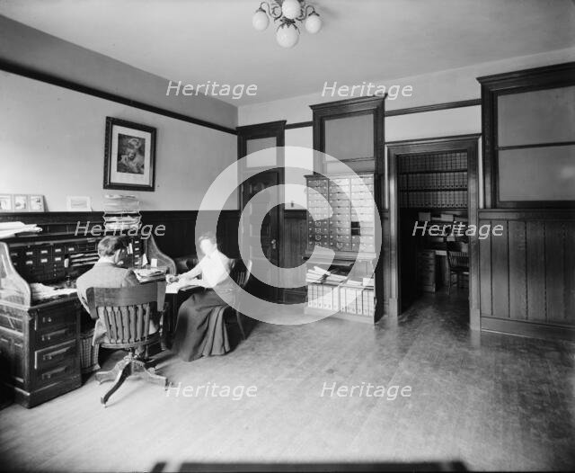 Glazier Stove Company, secretary's room, Chelsea, Mich., between 1900 and 1910. Creator: William H. Jackson.