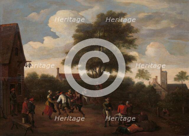 Peasants Dancing Outside the Crescent Tavern, in or after c.1660. Creator: Unknown.