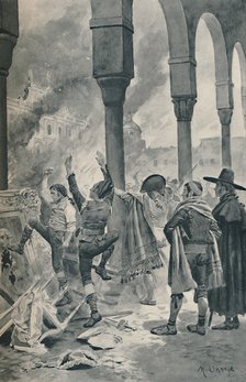 'The Burning of a Palace of Godoy By The Populace at Madrid', 1896. Artist: Unknown.