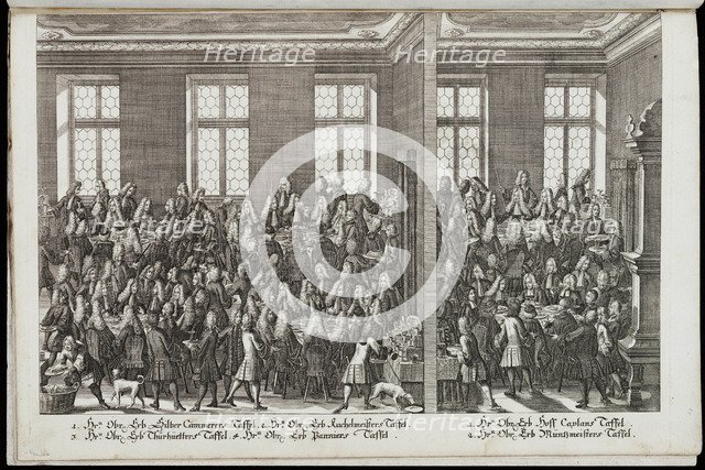 A banquet. Festival honoring Emperor Charles VI, 1712. Artist: Engelbrecht, Christian (1672-1735)