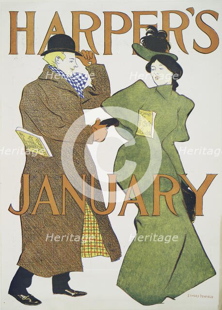 Harper's January, c1895. Creator: Edward Penfield.