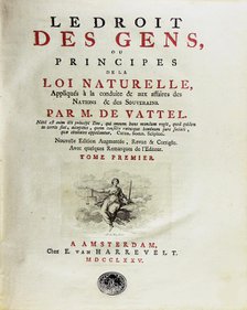 Le droit des gens, ou principes de la loi naturelle, appliqués à la conduite…, 1775. Creator: Anonymous.