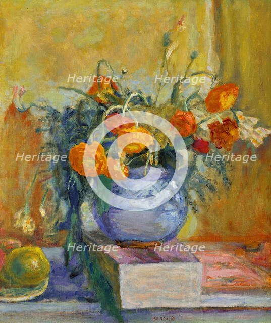 Renoncules au vase bleu, c. 1925. Creator: Bonnard, Pierre (1867-1947).