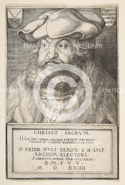 Frederick the Wise, Elector of Saxony, 1524. Creator: Albrecht Durer.