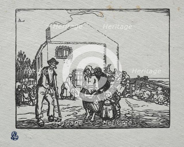 The Beggars at the Last House, 1905. Creator: Auguste Louis Lepère (French, 1849-1918).