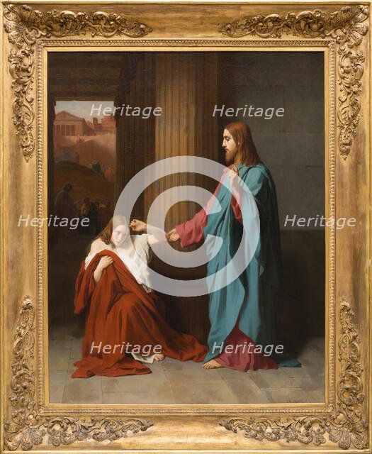 Christ and the Woman Taken in Adultery, 1842. Creator: Emile Signol.