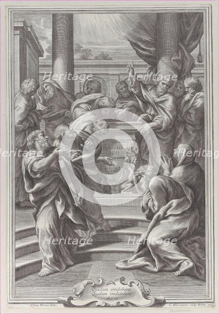 Saint Paul preaching in Athens, 1679. Creator: Cornelis Bloemaert.