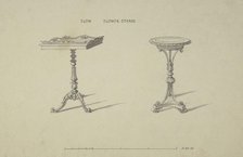Two Designs for Flower Stands, 1835-1900. Creator: Robert William Hume.