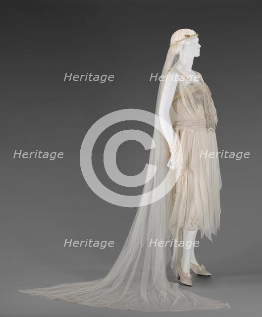 Wedding Dress with Veil, 1920. Creator: George Phillip Meier.
