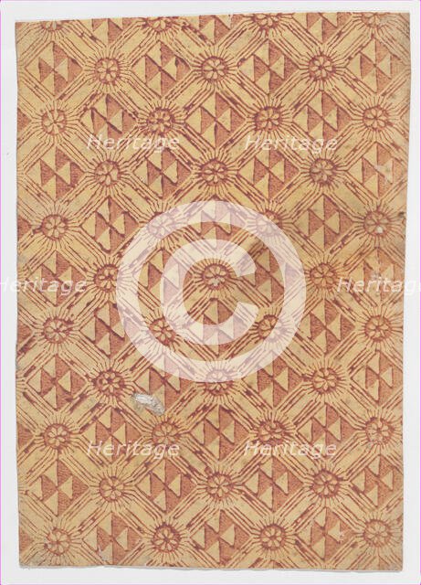 Sheet with overall pattern of triangles and rosettes, 19th century. Creator: Anon.