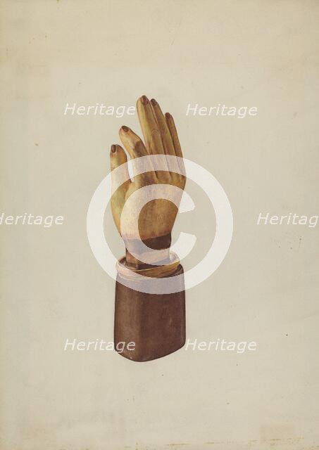 Hand Glove Advertisement, c. 1938. Creator: Robert Calvin.