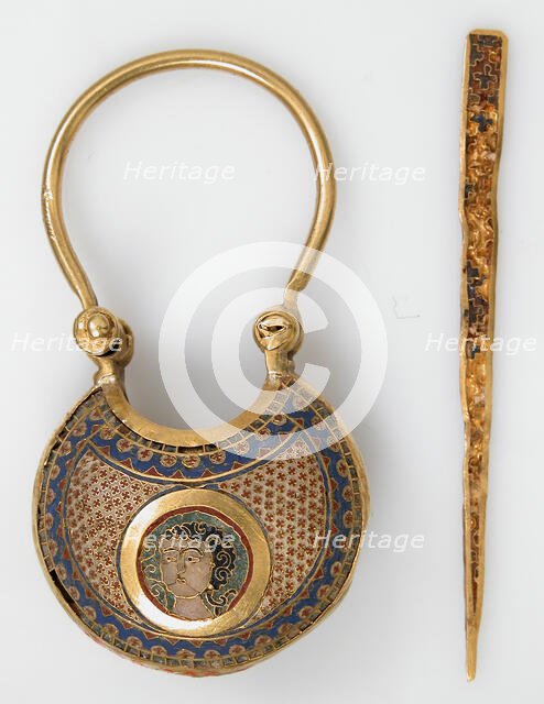 Temple Pendant and Stick, Byzantine, ca. 1080-1150. Creator: Unknown.