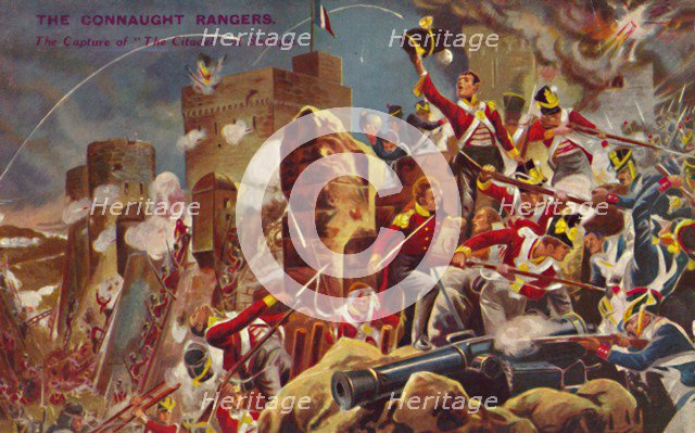 'The Connaught Rangers. The Capture of The Citadel at Badajoz', 1812, (1939). Artist: Unknown.