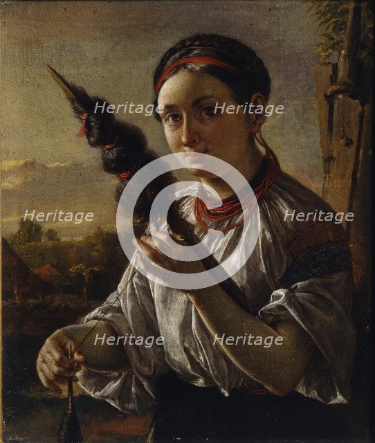 Spinner, 1821. Artist: Tropinin, Vasili Andreyevich (1776-1857)