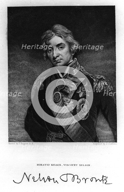 Horatio Nelson, 1st Viscount Nelson, English naval commander, 19th century. Artist: J Cochran