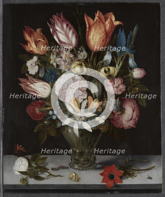Flowers in a Glass, 1606. Creator: Ambrosius Bosschaert (Dutch, 1573-1621).