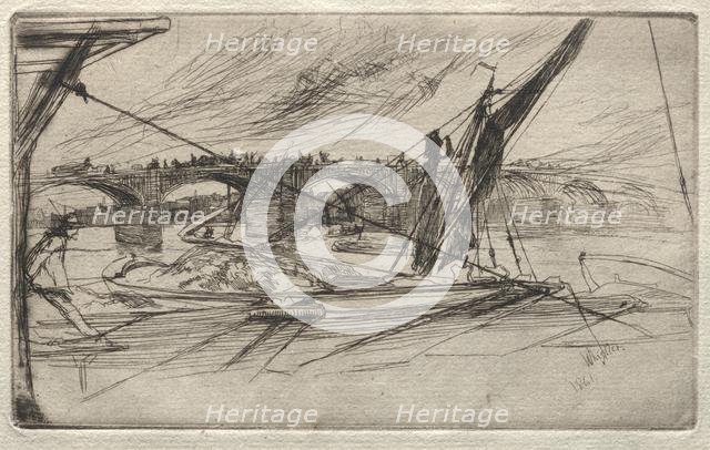 Vauxhall Bridge, 1861. Creator: James McNeill Whistler (American, 1834-1903).