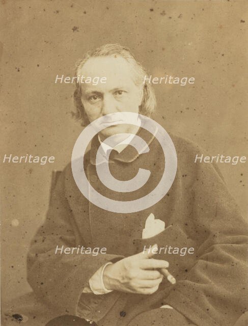 Portrait of Charles Baudelaire with a cigar, 1865. Creator: Neyt, Charles (1833-1908).