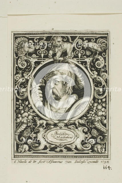 Judas Macabee, plate six from The Nine Worthies, 1594. Creator: Nicolaes de Bruyn.