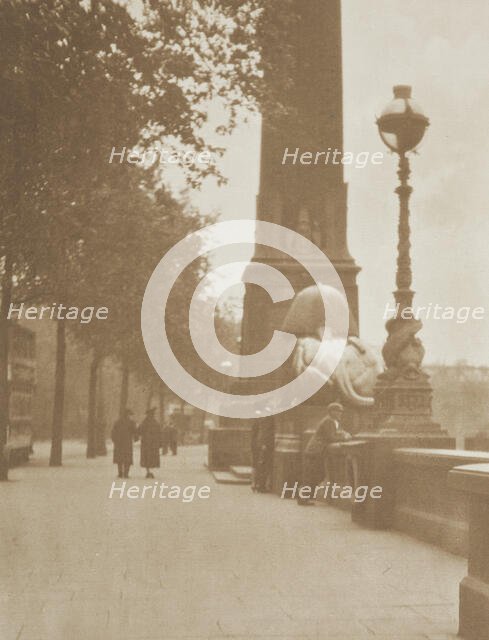 Victoria embankment. From the album: Photograph album - London, 1920s. Creator: Harry Moult.