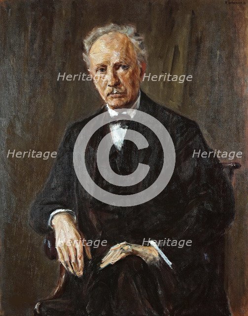 Portrait of the composer Richard Georg Strauss (1864-1949), 1918. Creator: Liebermann, Max (1847-1935).