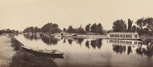 Barges at Oxford, 1862. Creator: Victor A Prout.