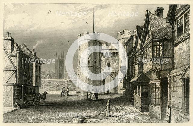 'West Gate, Canterbury, Kent', c1845.  Creator: Unknown.