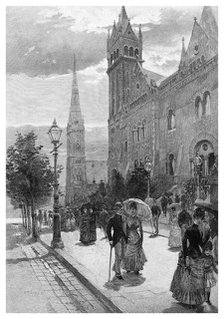 Collins Street East on a Sunday morning, Melbourne, Victoria, Australia, 1886.Artist: WJ Smedley