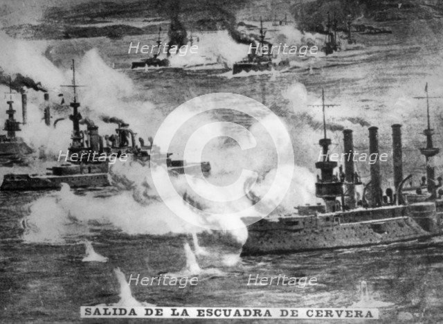 Cervera's Squadron, (1898), 1920s. Artist: Unknown