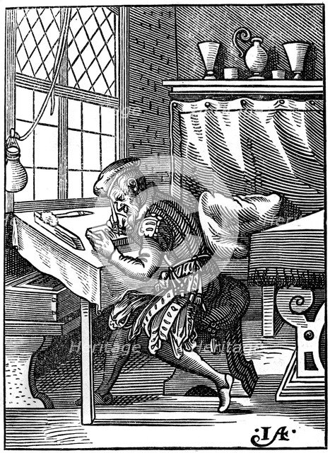 Wood engraver, 16th century (1849).Artist: Jost Amman