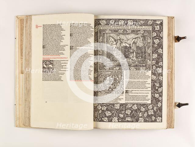 The Kelmscott Chaucer - The Works of Geoffrey Chaucer Now Newly Imprinted, 1896. Creator: Sir Edward Coley Burne-Jones.