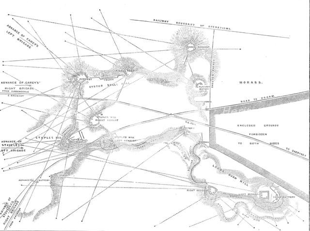 The Autumn Campaign: plan of Sir Hope Grant's intrenchments on Chobham Common, 1871. Creator: Unknown.