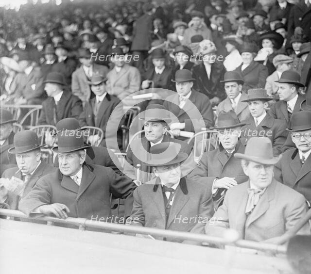 Baseball - Professional, Front: Sec. Garrison; Daniels; C.L. Berryman. Rear: James M. Baker..., 1913 Creator: Harris & Ewing.