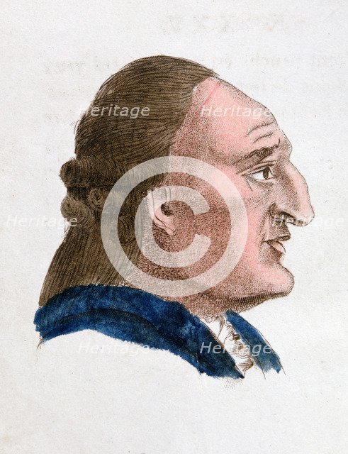 The facial characteristics of a fiery, passionate tempered person, 1808. Artist: Johann Kaspar Lavater