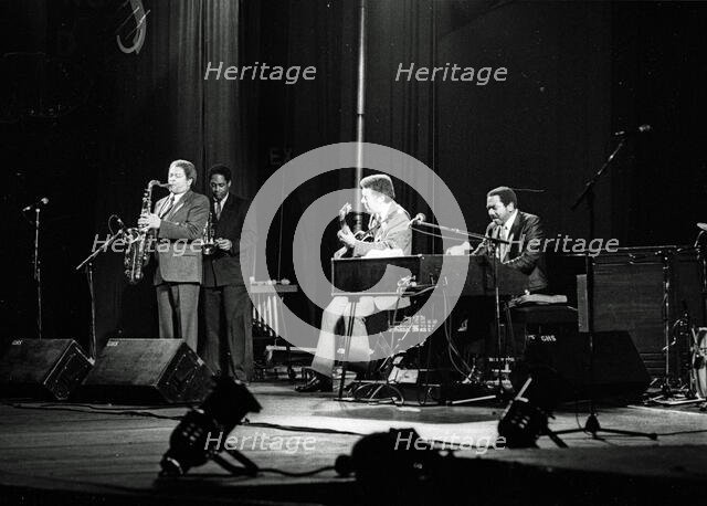 Kenny Burrell, Jon Faddis, Frank Foster, Jimmy Smith, Philip Morris Jazz Festival, London, Nov 1985. Creator: Brian O'Connor.