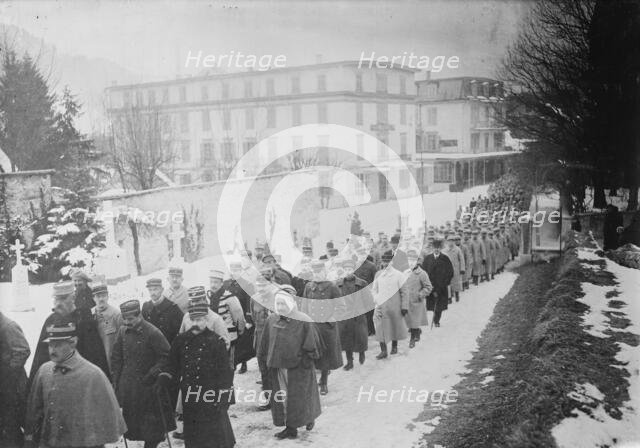 Engelberg, funeral of French soldier, between c1915 and 1918. Creator: Bain News Service.