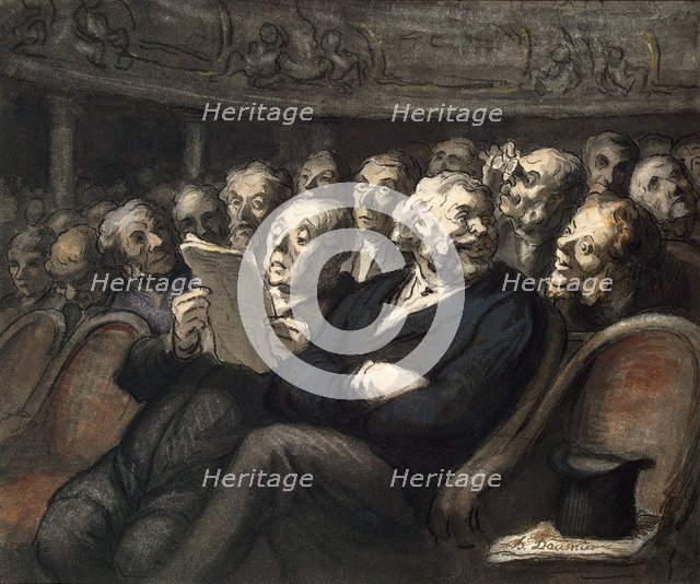 Intermission at the Comédie-Française, 1858.  Creator: Daumier, Honoré (1808-1879).