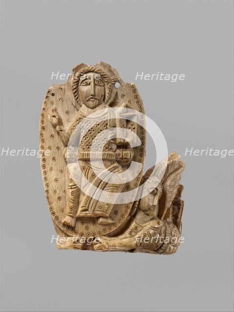 Tusk Fragment with Christ Enthroned, Egypt, 810-1010. Creator: Unknown.