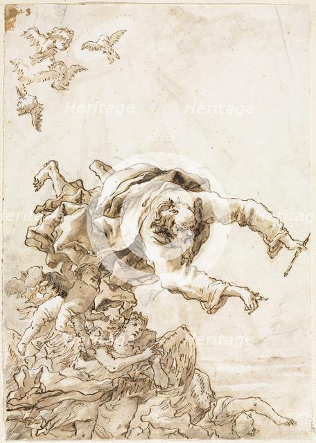 God the Father with Angels and Cherubs, 1758 or after. Creator: Giovanni Domenico Tiepolo (Italian, 1727-1804).