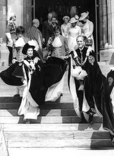 Queen Elizabeth II and Prince Philip attending the Garter Ceremony at St George's Chapel, c1960s. Artist: Unknown