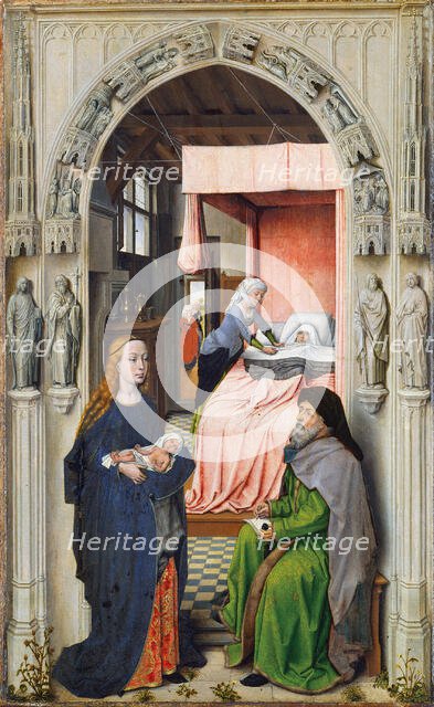 Nativity and Naming of St John the Baptist, c1510. Creator: Dutch Master.