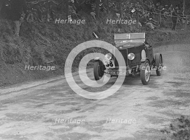Lea-Francis Hyper competing in the Shelsley Walsh Amateur Hillclimb, Worcestershire, 1929. Artist: Bill Brunell.